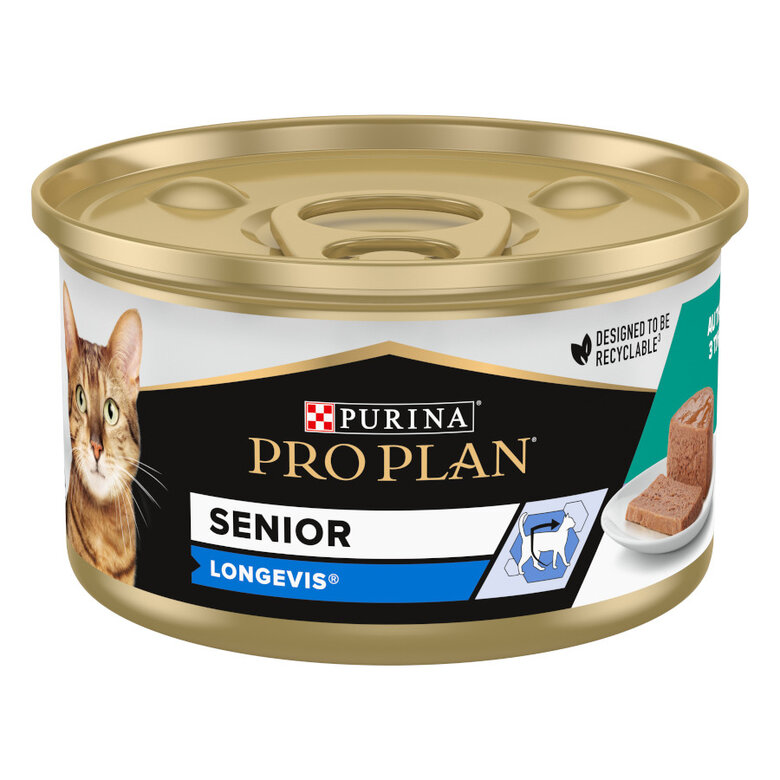 85 g Pro Plan Senior Longevis Mousse de Atum em lata para gatos,  Imagem número 1 85 g Pro Plan Senior Longevis Mousse de Atum em lata para gatos, , large Imagem número 1